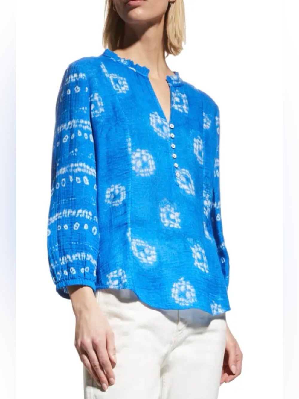 NIC+ZOE Petite Pacific Skies Shibori-Print Top